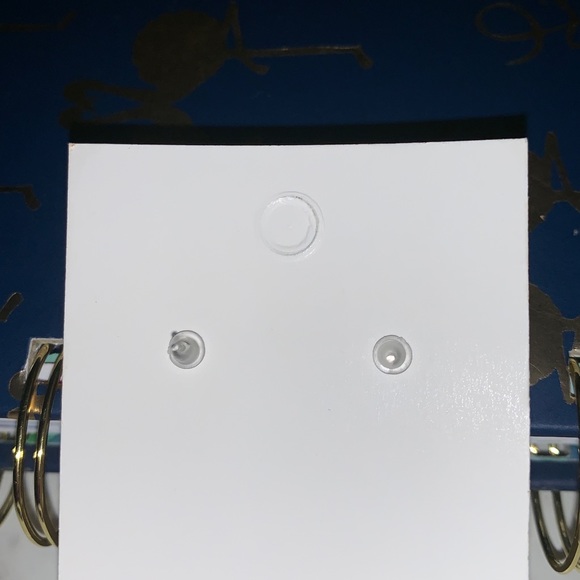 Blue/Lace Button Fabric Covered Earrings - Picture 6 of 8